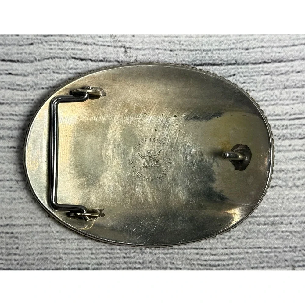 Vtg‎ Silver King Sterling Silver '79 Champion Cowboy Western Trophy Belt Buckle